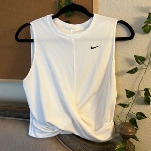 White Nike tank crop top, size large
